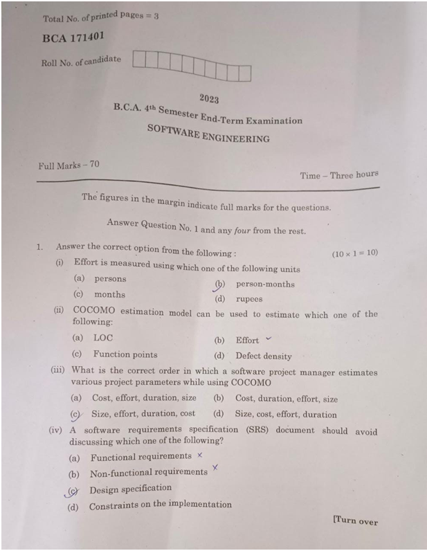 Software Engineering Question Paper 2023 Question Paper Software Software Engineering Question Paper 2023 Question Paper Software