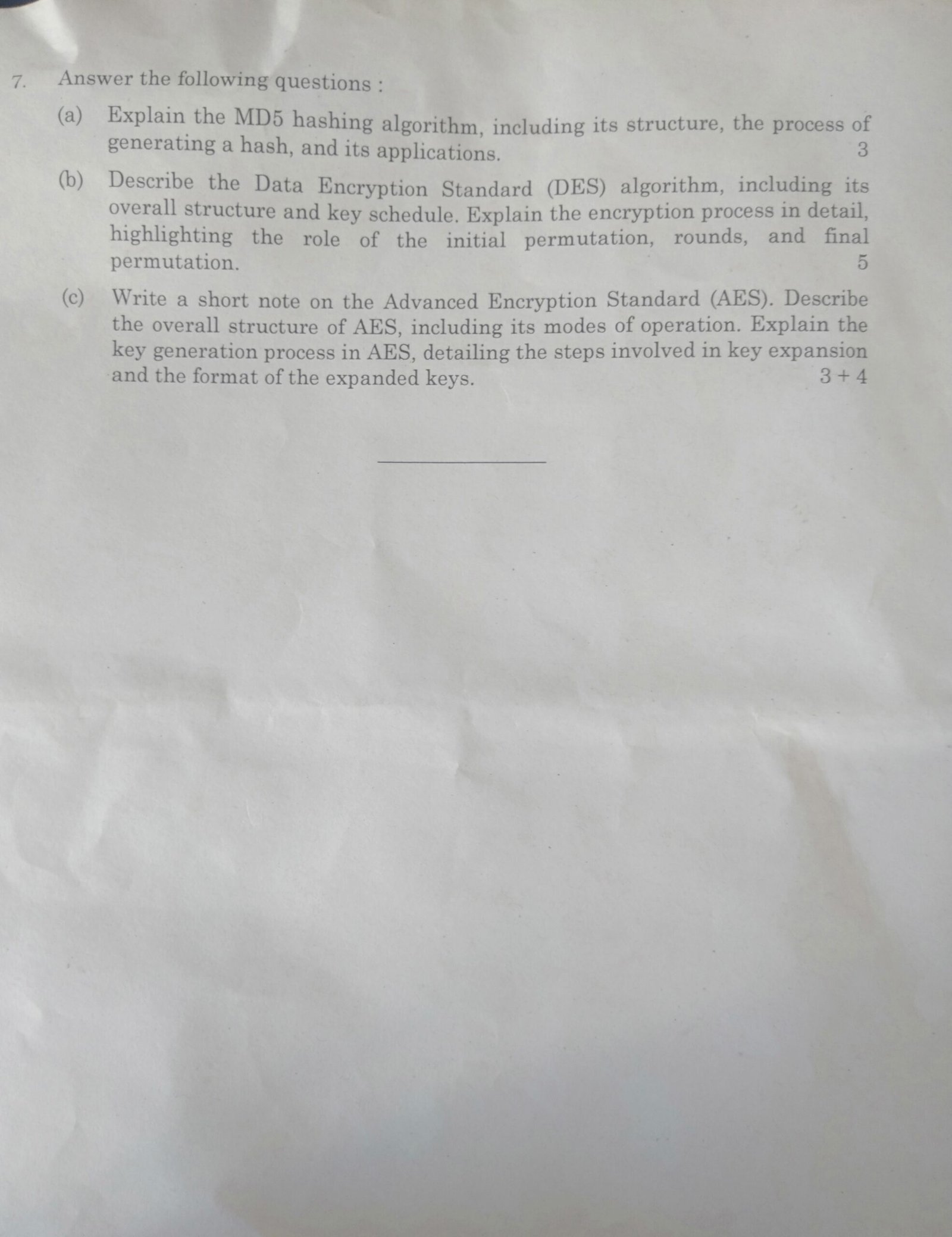 Network Security and Cryptography Question Paper 2024| BCA Question ...
