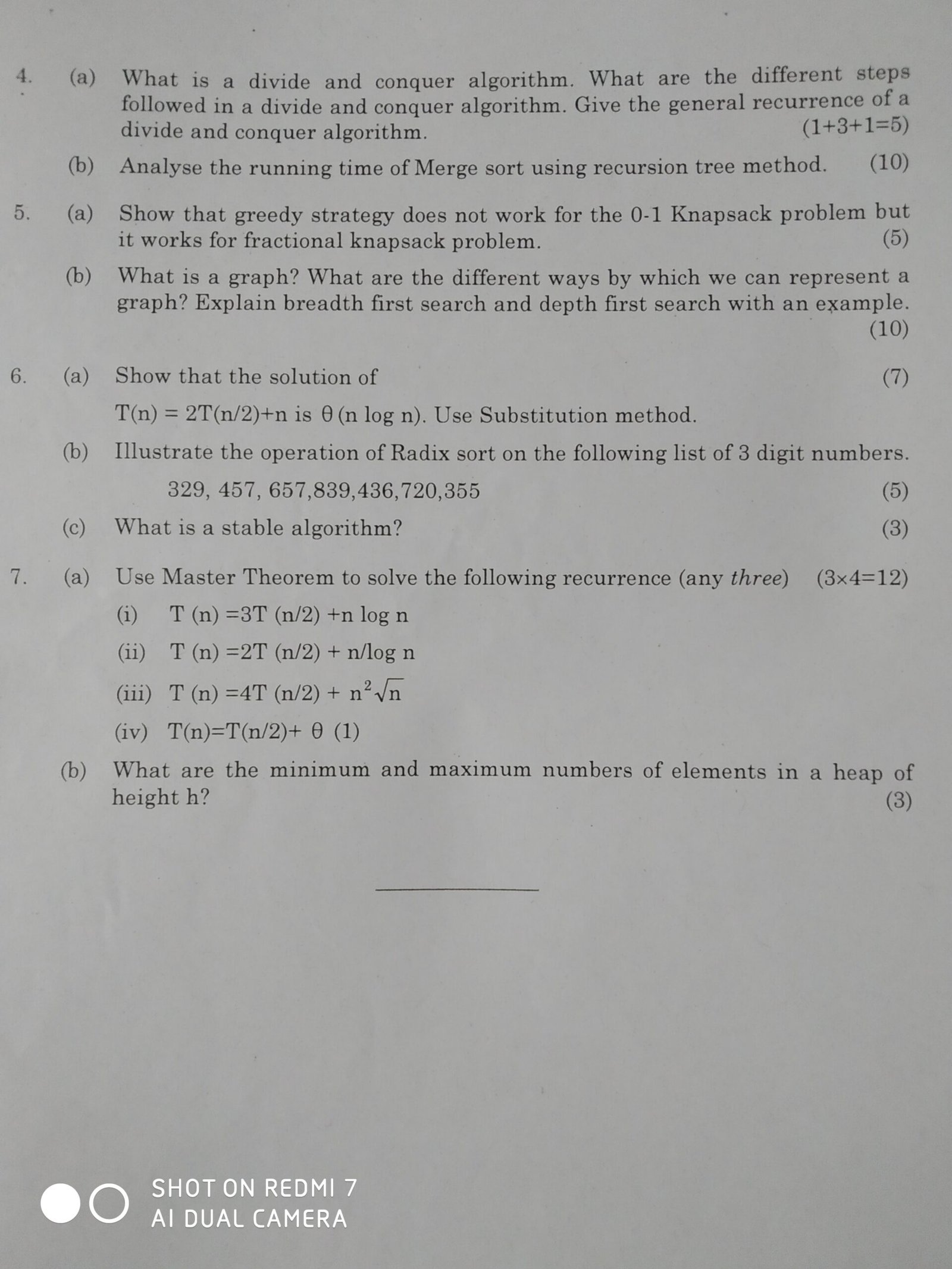 Design and Analysis of Algorithms Question Paper 2023 | Question Paper ...